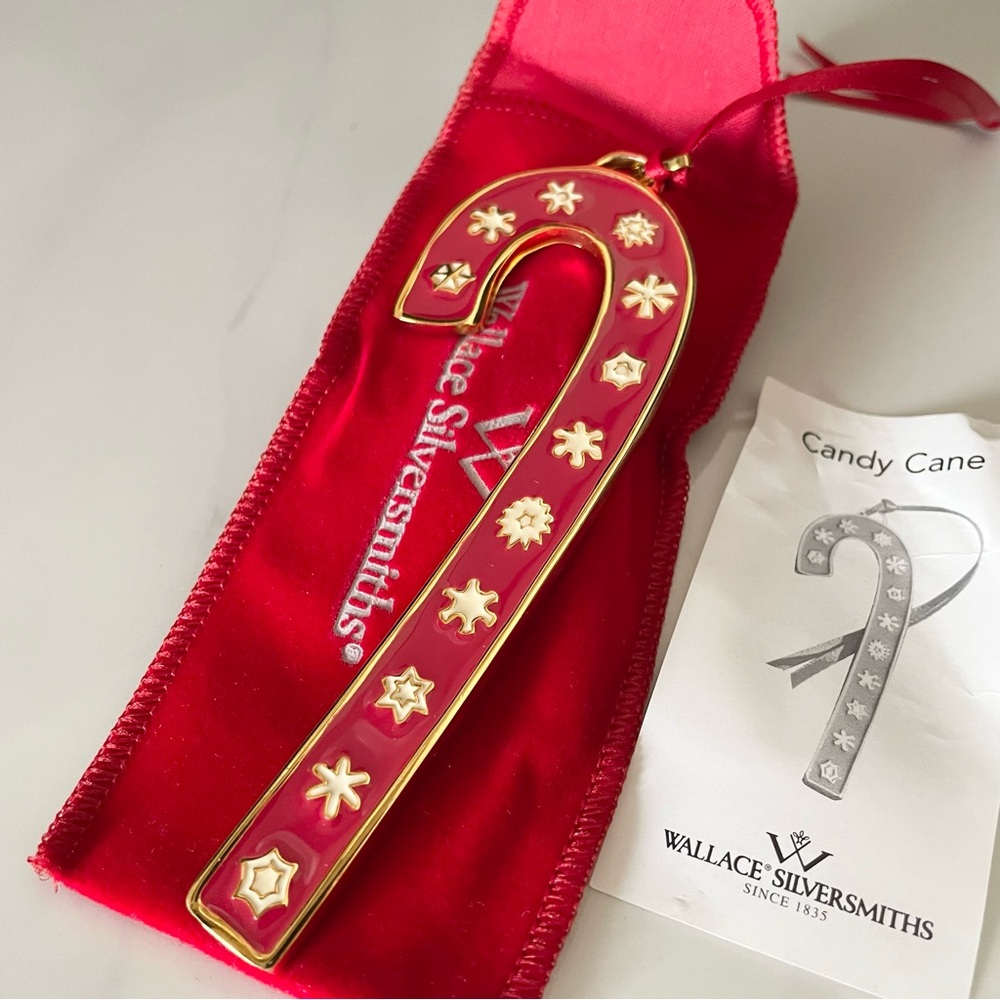 2001 Candy Cane Ornament - Snowflakes - by Wallace Silversmiths